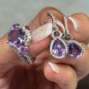 White gold -diamond - Amathyst set